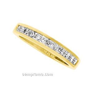 Ladies' 14ky 3/4 Ct Tw Square Princess Anniversary Band Ring (Size 5-8) (G)