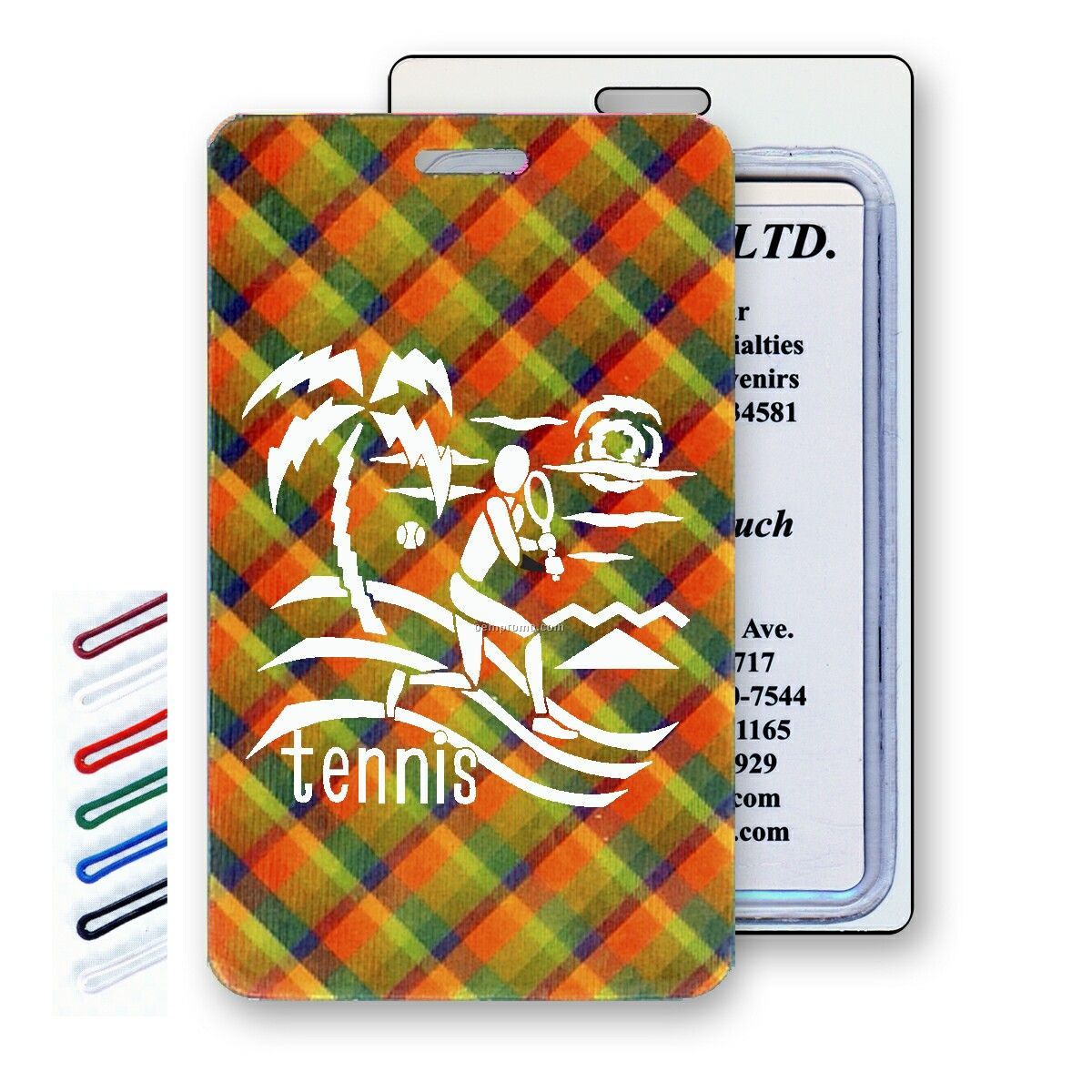 Lenticular Luggage Tags (Custom) Change Color / Vibrant Plaid Colors