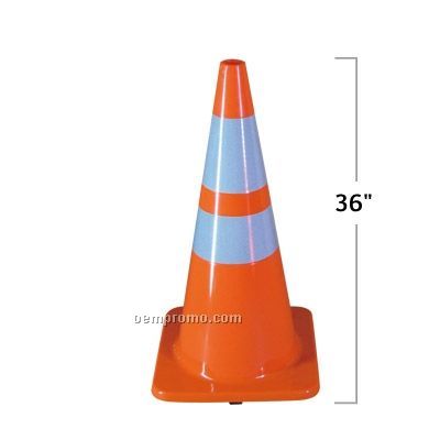 36" High Visibility Pvc Reboundable Safety Cone