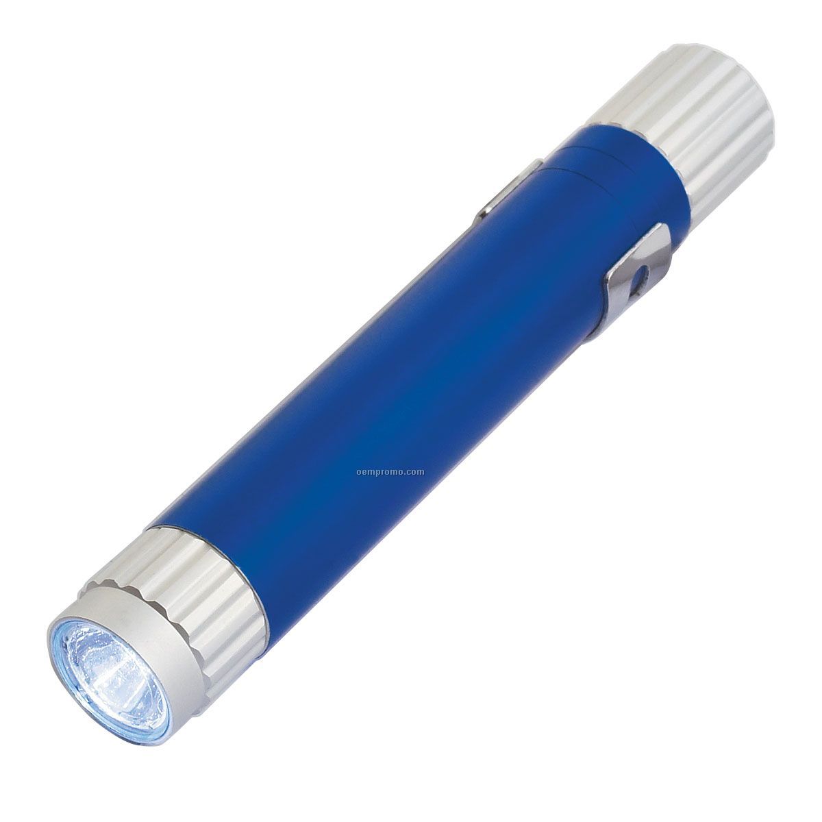 Aluminum Flashlight W/ Clip - Blue