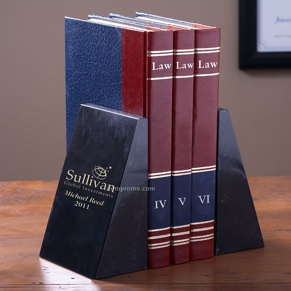 Corporate Monogram Marble Bookends