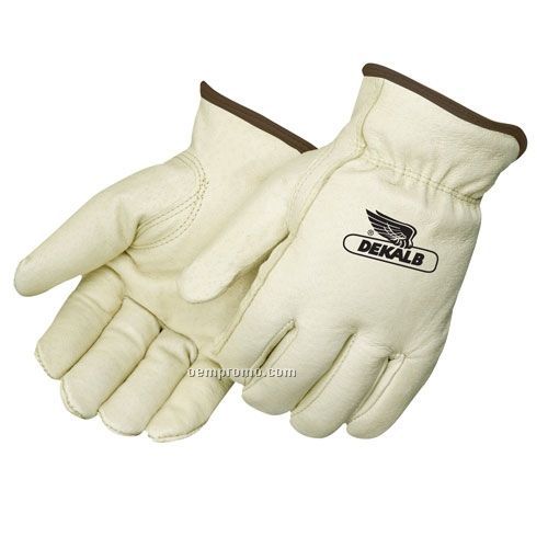 Insulated Standard Grain Pigskin Driver Gloves W/ Fleece Lining (S-xl)