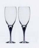 Intermezzo Blue Crystal 2-piece Claret Wine Glass Set W/ Blue Drop
