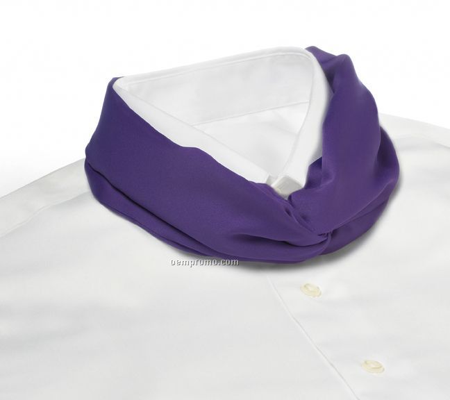 Wolfmark Solid Series Polyester Satin Velcro Band Knot Scarf - Purple