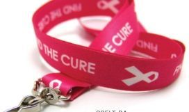 Fuchsia Pink Breast Cancer Awareness Lanyard W/3 Day Service