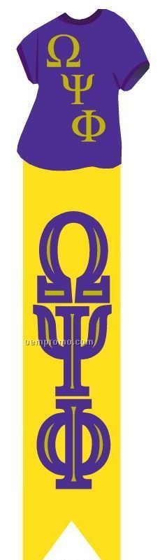 Omega Psi Phi Fraternity T-shirt Bookmark W/ Black Back