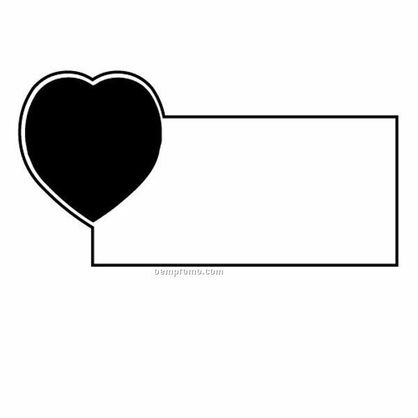 Stock Shape Heart With Rectangle Recycled Magnet