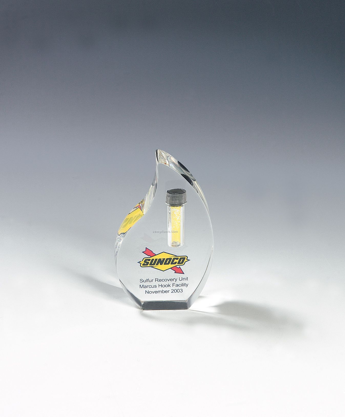 Flame Lucite Stock Shape Embedment / Award