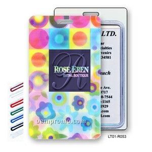 Lenticular Luggage Tags (Stock) Change Color / Flowers, Circles