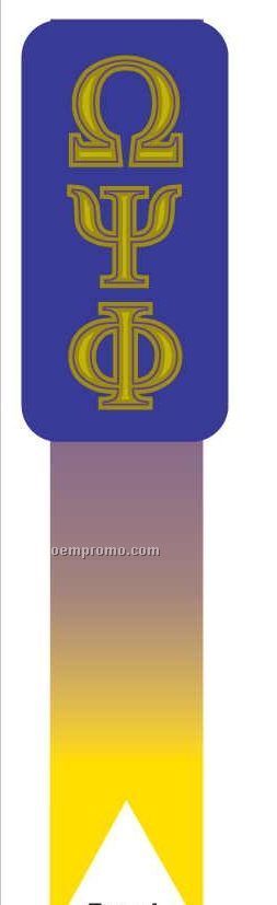 Omega Psi Phi Fraternity Letters Bookmark W/ Black Back