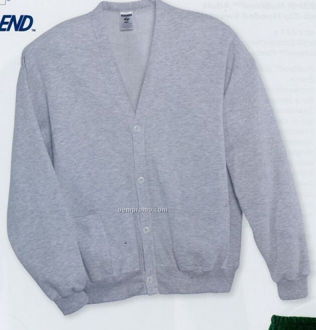 Adult Jerzees Nublend 50/50 Fleece Cardigan Sweater - 8 Oz.