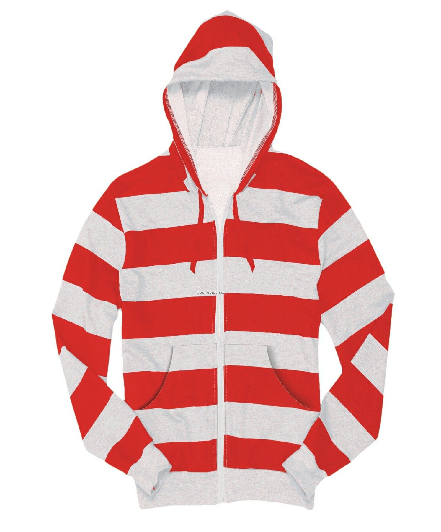 Adult Red/Heather Gray Rugby Hoodie