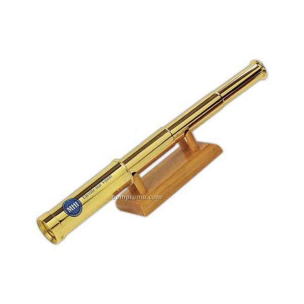 Brass Telescope With Wood Stand