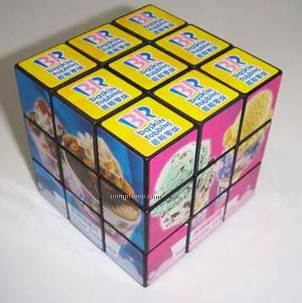 Custom Print Puzzles Cube, 2 3/8", 5 Color Process