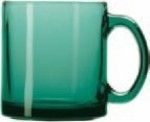 13 Oz. Juniper Green Glass Coffee Mug