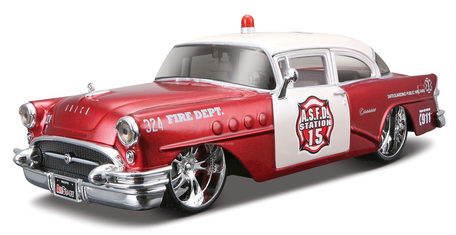 7"X2-1/2"X3" 1955 Buick Century Police All Star Series Die Cast Replica