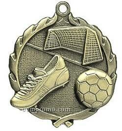 Medal, "Soccer" - 1-3/4" Wreath Edging