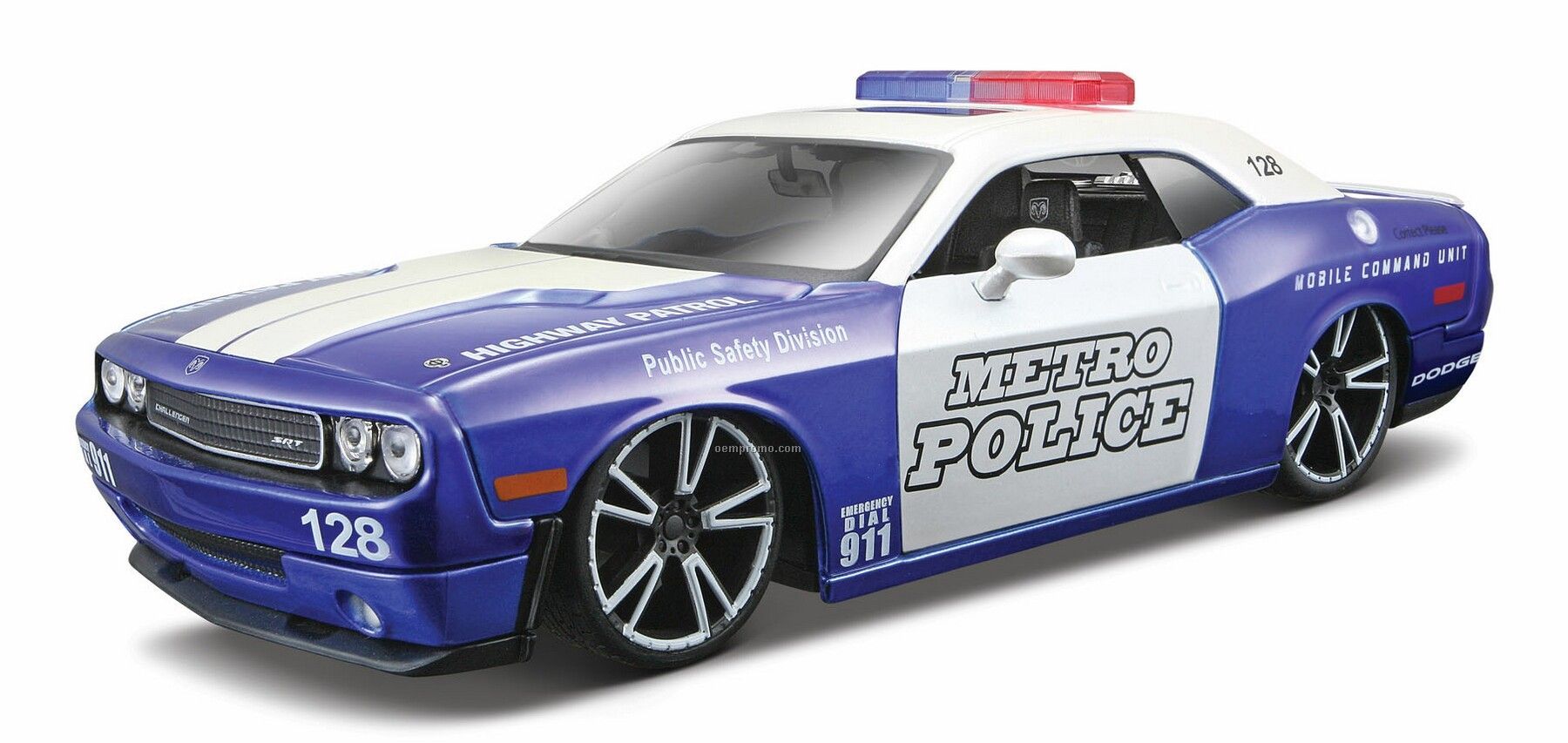 7"X2-1/2"X3" 2008 Dodge Challenger Police All Star Series Die Cast Replica