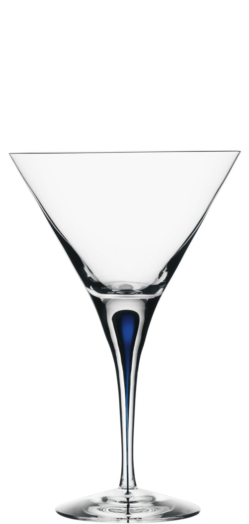 Intermezzo Blue Crystal Martini Glass Stemware W/ Blue Drop