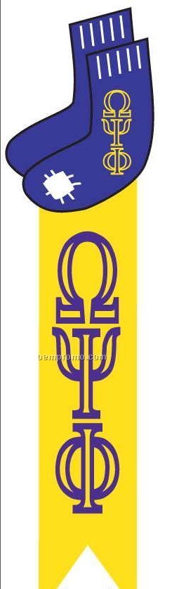 Omega Psi Phi Fraternity Socks Bookmark W/ Black Back
