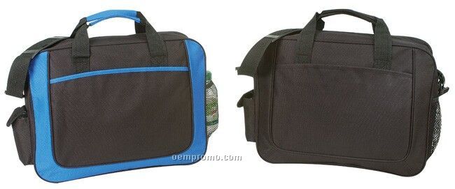 Poly Briefcase With Side Mesh Pocket & Cell Phone Pouch (16"X13"X4")