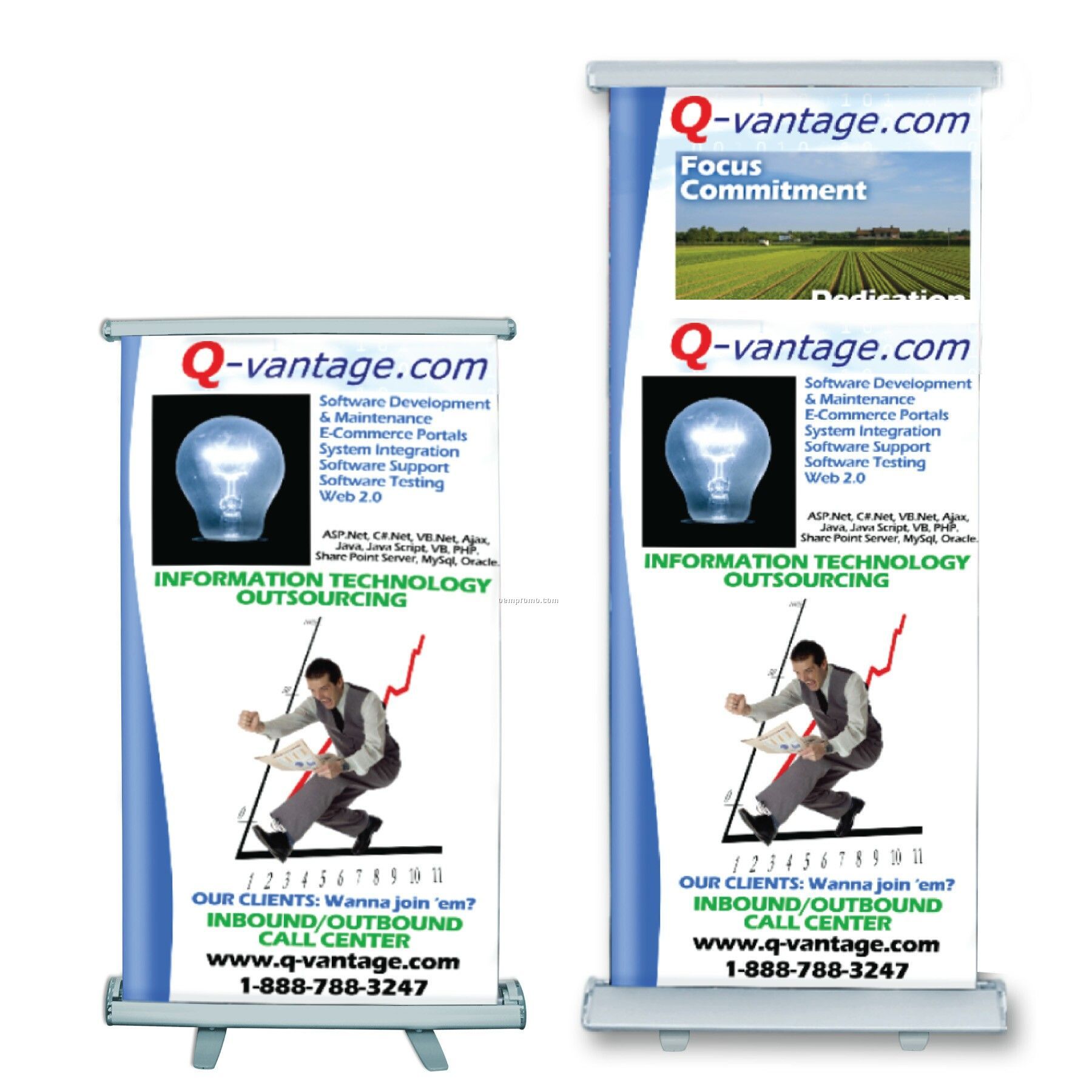 Trade Show Rotating Banner/Tall Combo Pack (7' & 5-1/2')