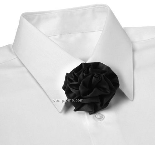 Wolfmark Polyester Satin Adjustable Band Rosette Tie - Black