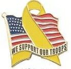 American Flag "We Support Our Troops" Pin