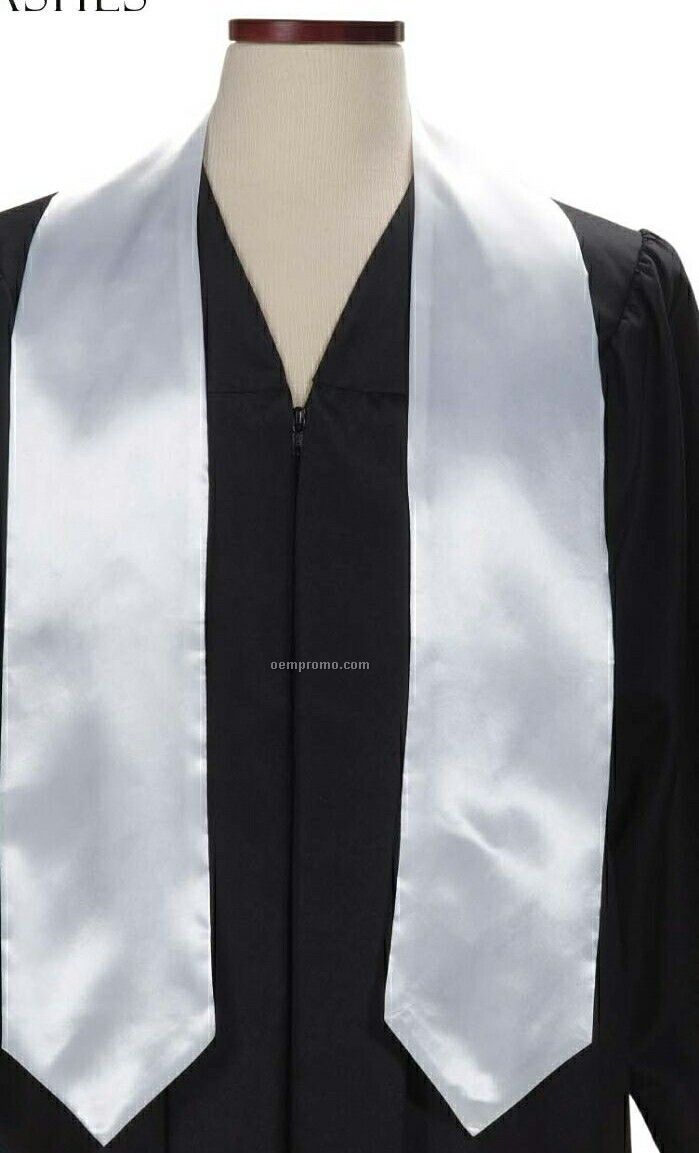 Wolfmark White Graduation Sash (60"X5")