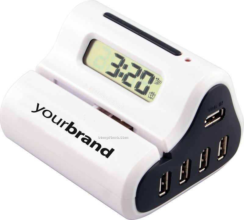 4 Port USB 1.1 Hub With Letter Opener And Clock