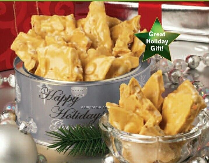 Buttery Peanut Brittle Can W/ Holiday Label 16 Oz.