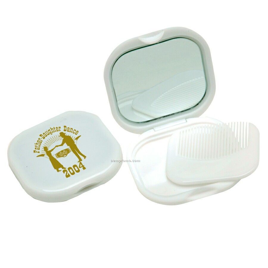 Compact Mirror With Comb