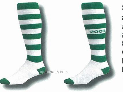 Striped Softball Socks W/ Customized Heel & Toe (5-9 Small)