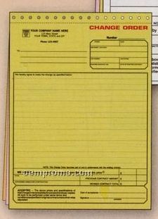 Yellow Change Order Form (3 Part)