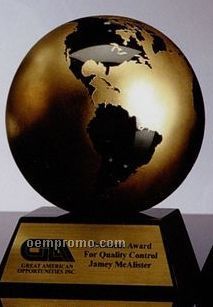 6" Marble World Globe Award W/ Base