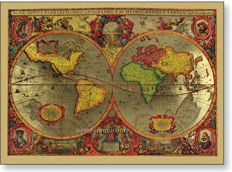 Antique World Map Greeting Card Calendar (After 9/1/11)