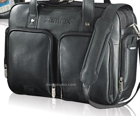 Cutter & Buck Performance Series Double Compartment Leather Compu Attache