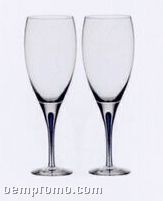 Intermezzo Blue Crystal 2-piece Goblet Glass Set W/ Blue Drop