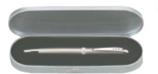 Oval 1 Pen Slot Metal Box W/ Cardboard Sleeve