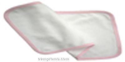 Pink Trim 2-ply Terry Burp Cloth