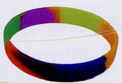 Silicon Wristband Or Bracelet - Multi-color Purple & Green