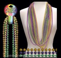33" Mardi Gras Round Bead Necklace