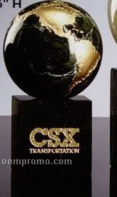 4" Marble World Globe Award W/ Cube Base