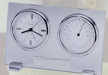 Bulova Camberley Tabletop Clock W/ Thermometer