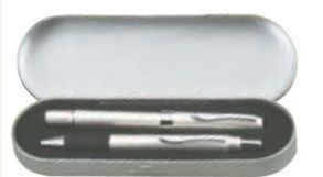 Oval 2 Pen Slot Metal Box W/ Cardboard Sleeve
