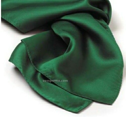 Wolfmark Solid Series Kelly Green Polyester Satin Scarf (21"X21")