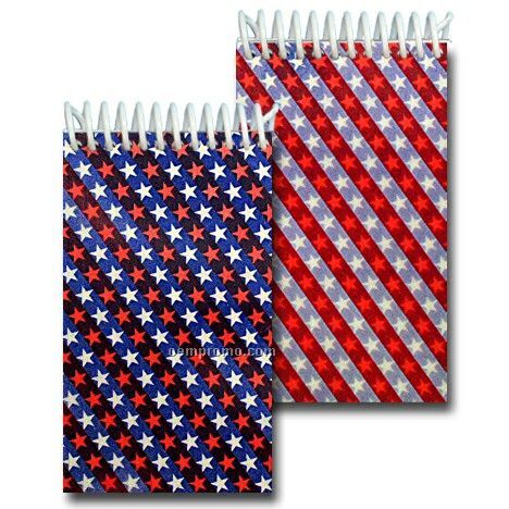 3d Lenticular Mini Notebook Stock/Animated Stars And Stripes (Blank)