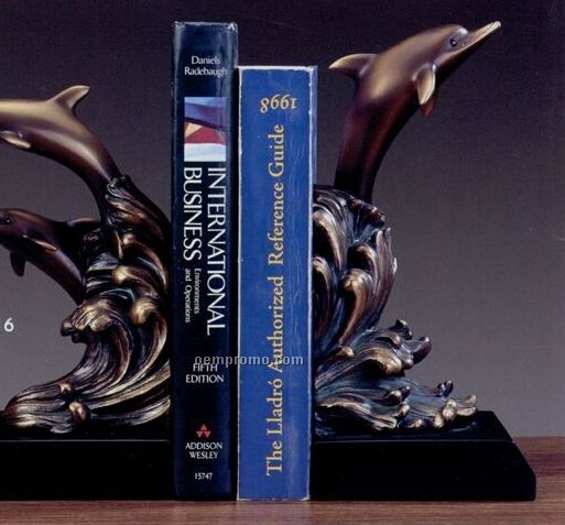 Dolphins Bookends Trophy - 2 Piece Set (7.5"X10")