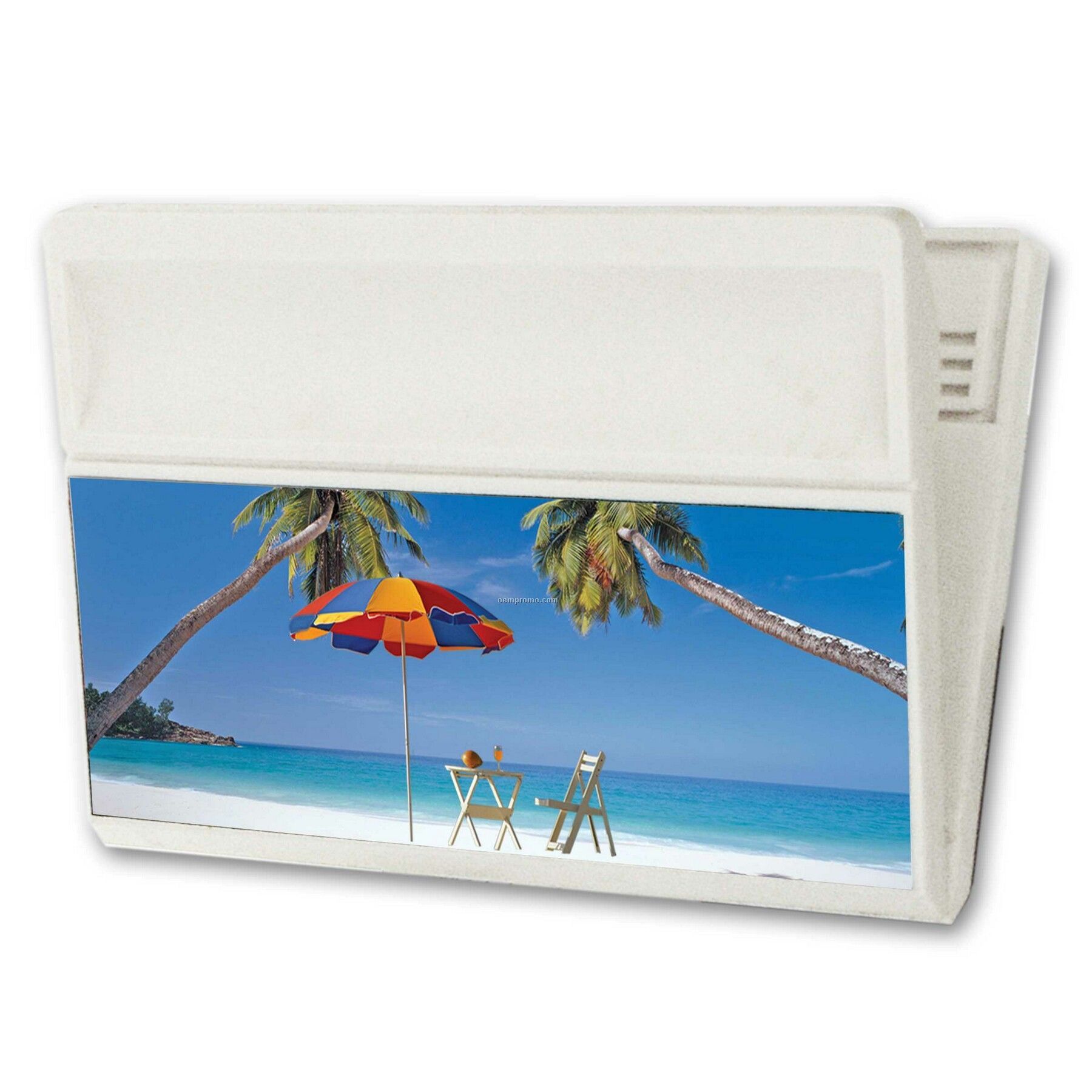 Large Magnetic Clip W/3d Lenticular Image Of A Tropical Beach (Blanks)
