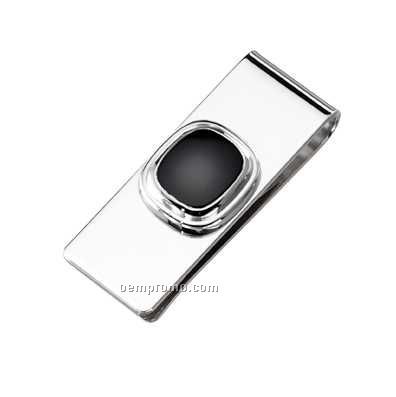 Ovations - Triumph Collection Sterling Silver Money Clip With Onyx Insert
